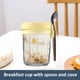 thumbnail image 3 of Copa De Avena Overnight Oats Cup Glass Sealed Mason Jar Vasos de ensalada con cuchara (Amarillo 350ml) Likrtyny Libre de BPA, 3 of 7