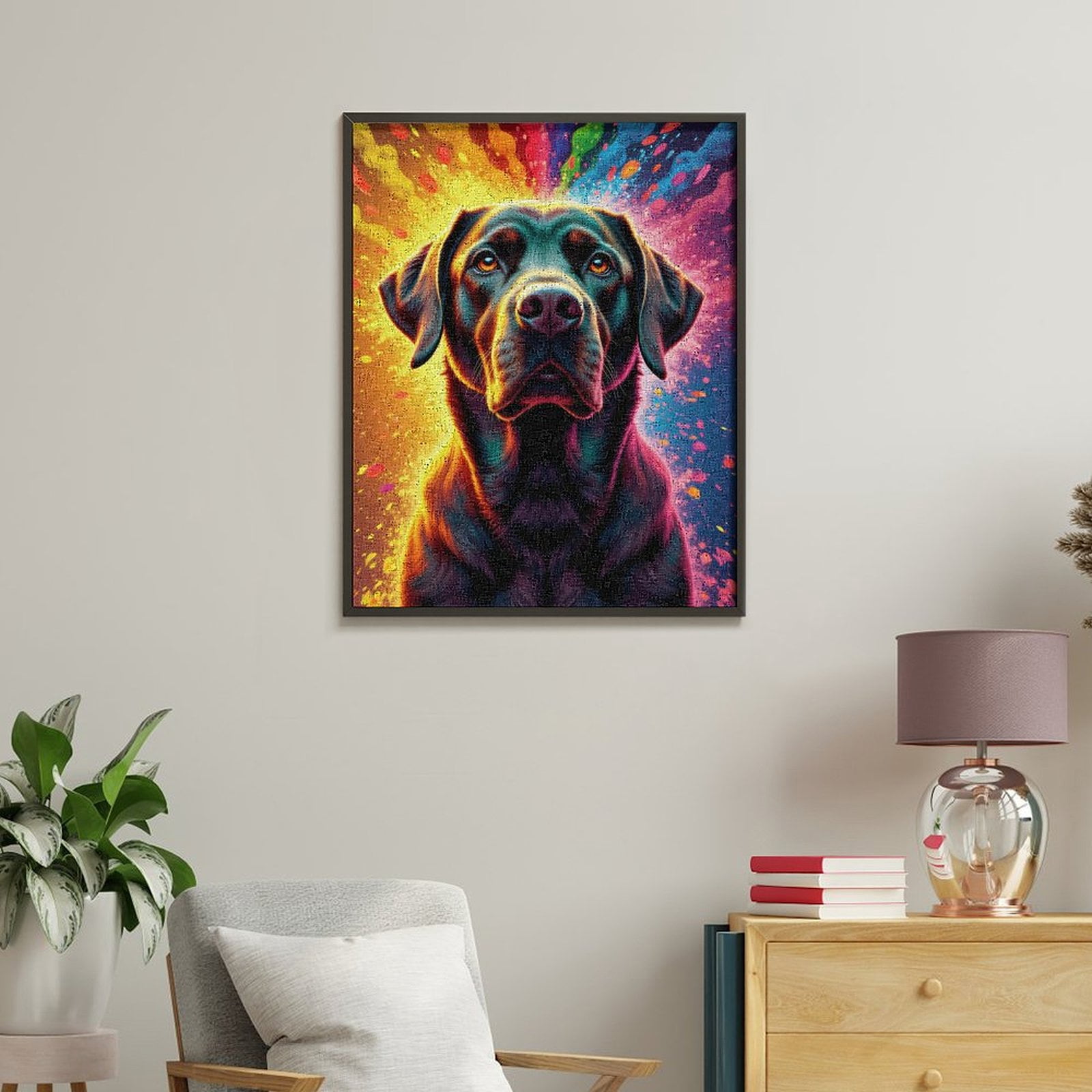 Paint By Numbers Kit for Adults Beginner - DIY Colorful Dog Portrait Art Explosion Canvas Painting Kits for Adults, Frameless Paint By Number for Adults for Home Wall Decor 16x20 Inch