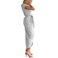 thumbnail image 5 of Seyurigaoka Women Dress with Waistband Short Sleeve Irregular Hem One-piece, 5 of 9