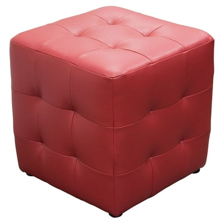 Diamond Sofa Bonded Leather Tufted Cube Accent Ottoman