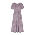 thumbnail image 3 of IROINNID Summer Dresses for Women Large Size Women Wedding Guest Maxi Dresses with Round Neck and Short Sleeve Ruffled Summer Cooling Sundresses, 3 of 4