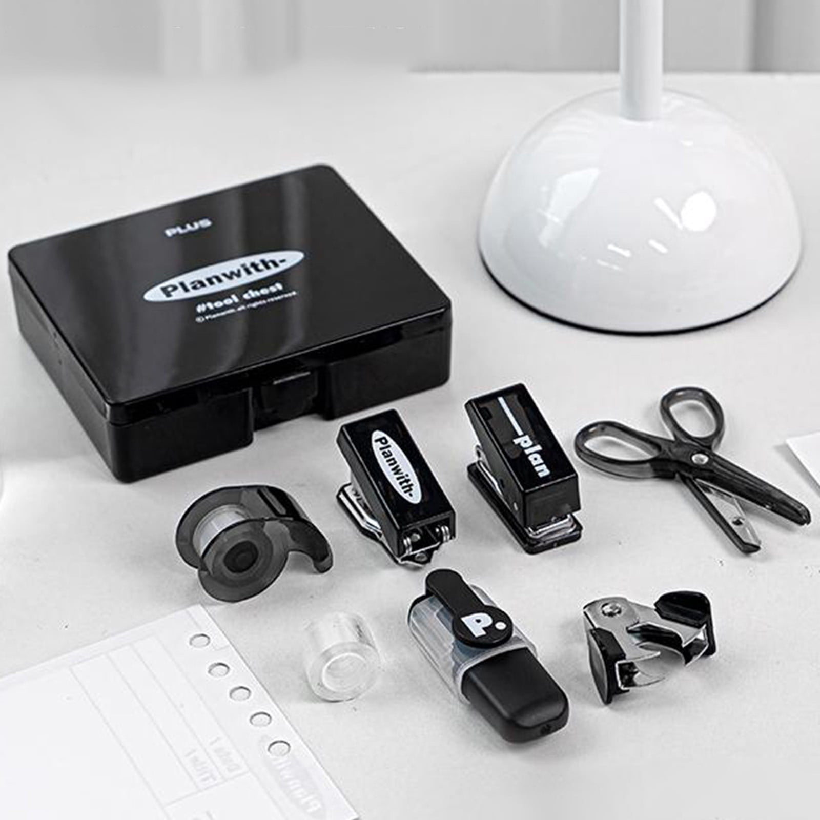 Kit De Oficina Portátil Anywhere Office De KIKKERLAND - Incluye Grapadora, Clips, Tijeras Y Más | Mini Estación De Trabajo Para Viajes