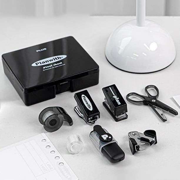 Caja de herramientas portátil | Estuche organizador multifuncional con estructura de plástico y metal | Almacenamiento compacto de útiles escolares y de oficina para estudiantes y profesionales