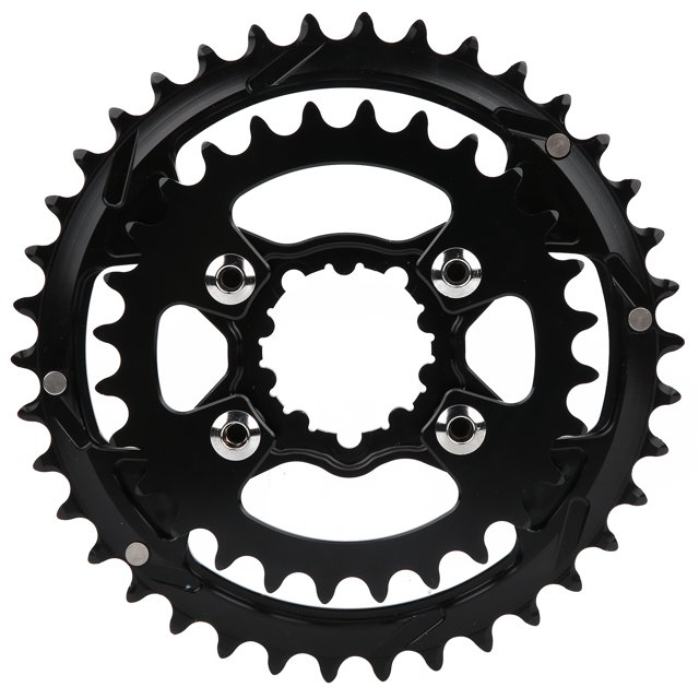 Disco De Cambio De Velocidad De Plato De Bicicleta Negro + Plateado, Juego De Bielas De Bicicleta De Montaña, Para Bicicleta De Montaña De Uso Al Aire Libre YLSHRF Mountain Bike Chainrings