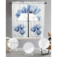 thumbnail image 3 of Light Blue Tulip Kitchen Curtains Swag Valance and Tier Curtains Set 36 Inch Length, Elegant Modern Rustic Botanical Floral Rod Pocket Drape Panels Pair Swag Curtain for Bathroom/Cafe/Window, 3 of 6