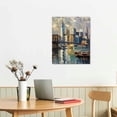 thumbnail image 3 of JEUXUS Brooklyn Bridge Wall Art New York Canvas Abstract Cityscape Painting, Skyline Textured Picture Modern Colorful Artwork Framed for Living Room Bedroom Office Home Decor,Framed,Decor, 3 of 5