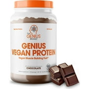 Vegan Protein Powder for Lean Muscle Building - Plant-based & Non-GMO Ingredients, Chocolate, Genius Vegan Protein by the Genius Brand