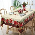 thumbnail image 2 of Christmas Tablecloth Waterproof Christmas Tree/Holly Table Cloths for New Years Holiday Party and Dining Decoration-60 * 102" Rectangle, 2 of 7