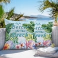 thumbnail image 2 of Outdoor Waterproof Pillow Covers Pack of 2, Summer Life Is Better At The Beach Blue Linen Decorative Throw Pillowcases Cushion Covers for Garden Patio Tent Sofa Couch, 20x20 inch, 2 of 8