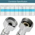 thumbnail image 3 of Uxcell 32 Inch Long Faucet Supply Line Connector, G3/8 Female x G1/2 Female 304 Stainless Steel Water Supply Hose, 3 of 5
