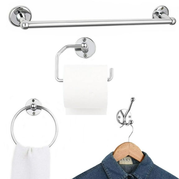 4 Pcs Bathroom Hardware Accessory Set Bathroom Paper Holder Towel Rack Rope Hook