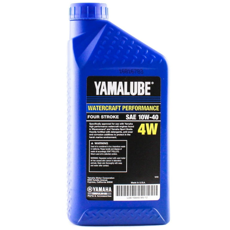 Genuine Yamaha Marine OEM 4W Watercraft Engine Oil, 10W-40 1qt