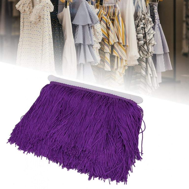 Fringe Trim Tassel Dark Purple Fringe Trim  8 Inches Wide, 10 Yards Long   For Sewing, Dresses, DIY Decor DIY Wedding Dress Decoration Trim