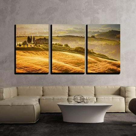 - wall26 - 3 Piece Canvas Wall Art - View of Typical Tuscany Landscape - Modern Home Decor Stretched and Framed Ready to Hang - 16