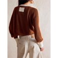 thumbnail image 4 of Gupgi Women Sweaters Long Sleeve Bow Tie Front Contrast Color Knit Cardigan Fall Slim Sweater, 4 of 5