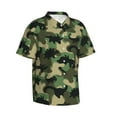 thumbnail image 3 of Xecao Camouflage Dinosaur print Hawaiian shirt - a stylish short-sleeve button-down for men, perfect for casual beach and tropical outings., 3 of 9