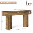 thumbnail image 3 of Tribesigns 63 Inch Console Table, Farmhouse Long Sofa Table Behind Couch for Hallway, Living Room, Entryway, Rustic Brown, 3 of 7