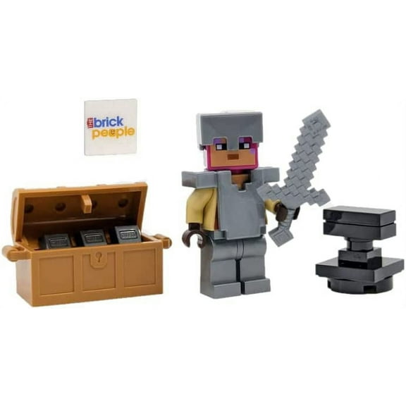 LEGO Minecraft: Knight Minifigure with Chest and Anvil