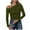 Green, variant on Luxalzxs Women's Sexy Asymmetric Neck Long Sleeve Tops Solid Color Slim Fitting Bottom Shirt