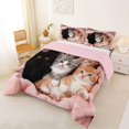 thumbnail image 3 of Manfei Cute Kitten Full Size Comforter Sets, Pet Animal Bedding Comforter Set, Pink, Pink Reversible, 3pcs, 1 Comforter and 2 Pillowcases, 3 of 7