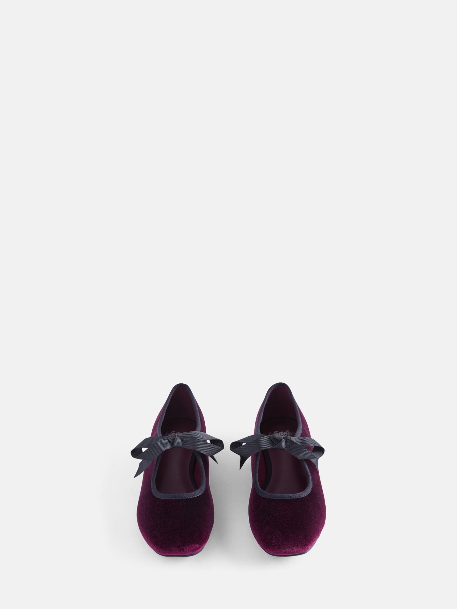 Wonder Nation Girls Velvet Bow Ballet Flats