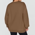thumbnail image 4 of Mohiass Womens Sweatshirt Oversized Crewneck Fleece Pullover Sweatshirts Y2k Fall Long Sleeve Tops Brown 2XL, 4 of 4