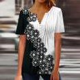 thumbnail image 1 of Mode Femme Décontractée Imprimé Col Rond T-shirt Manches Courtes Ample Blouse Chandail Imprimé Floral Hauts Femmes Manches Courtes Hauts Femmes, 1 of 5