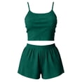 thumbnail image 5 of LIZUOJUN Pajamas For Women Set Camisole Tops 2 Piece Sleepwear Summer Shorts Solid Color Ribbed Knit Soft Stretchy Breathable Lightweight Loungewear Home Pajamas - XL, 5 of 5