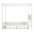 thumbnail image 5 of DEALTOPS Wood Canopy Platform Bed with Trundle, Full Bed Frame with Support Slats, White, 5 of 8