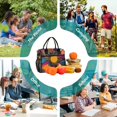 thumbnail image 6 of FORMRS Insulated Lunch Bag for Work School Unisex Large Capacity Cooler with Shoulder Strap, Futuristic Circles, 6 of 6