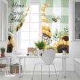 thumbnail image 5 of Fsddascl Yellow Dwarf Blackout Curtains for Bedroom/Living Room, Thermal Insulated Kitchen Curtains, Sunflower Bee Retro Green White Plaid Grommet Darkening Window Treatment Drapes 27.5"x39"x2, 5 of 6
