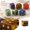 B, variant on Crystal Role Playing Dice with Carved Gold Pips, Set of 2, Green and White Stone, for Tabletop Games, Game Pieces