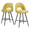 thumbnail image 2 of Weston Home Krista 24" Metal Swivel Mid Back Counter Stools, Set of 2, Yellow, 2 of 10