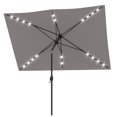 thumbnail image 1 of Outsunny 6.5' x 10' Patio Umbrella Market Umbrella, LED Lights, Light Grey, 1 of 10