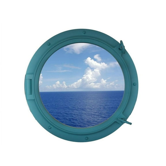 Light Blue Porthole Window 24" - Nautical Porthole Window - Porthole Decor