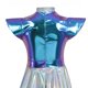 thumbnail image 4 of Vestido de cuello redondo y manga corta para niña, vestido de extraterrestre, vestido de chica espacial, vestido de baile metálico, diadema, vestidos de astronauta espacial, disfraz de carnaval, vesti, 4 of 4