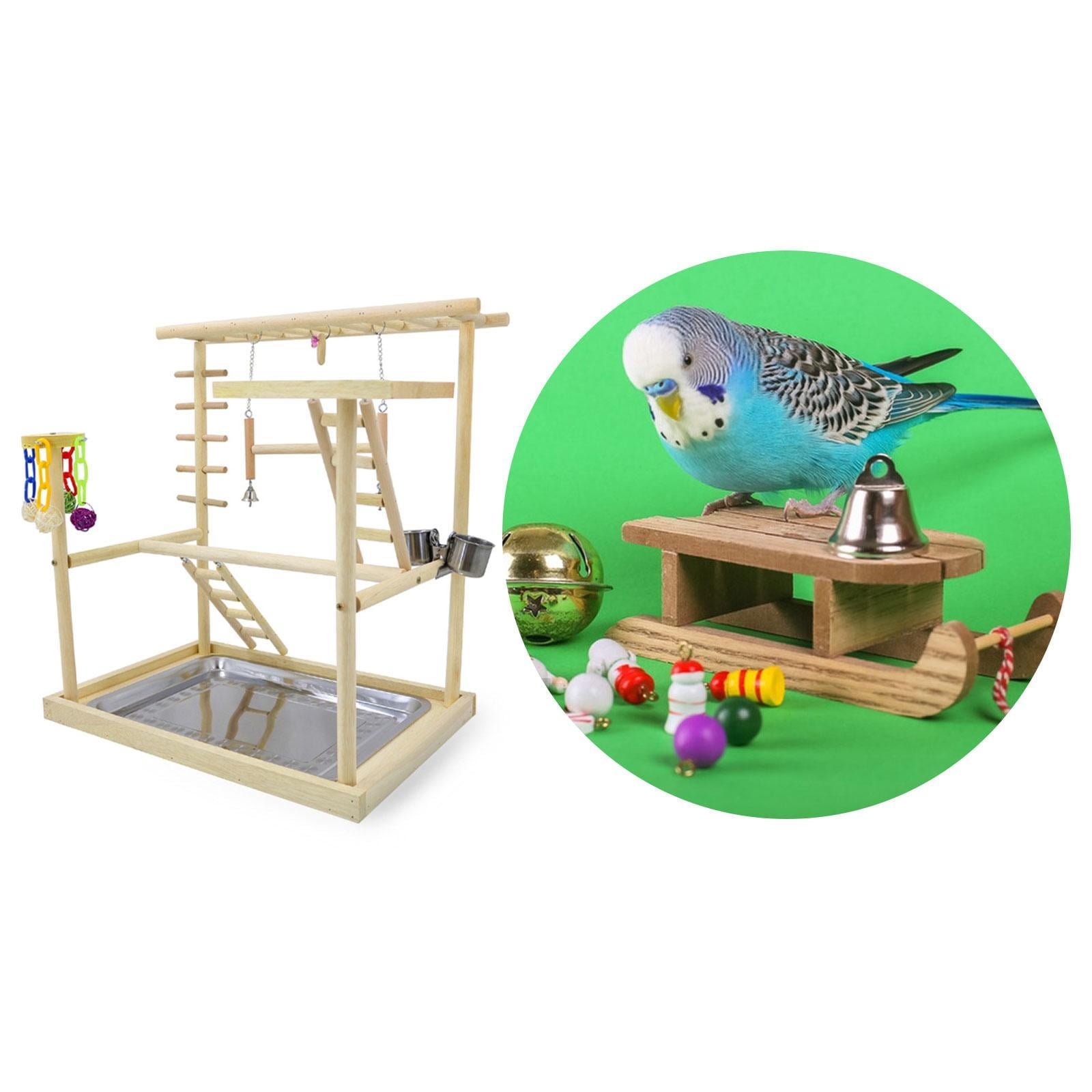 TOOYFUL Bird Playground, Bird Playing Stand ,, Activity Center Bird Play -Gymnastics Played Wood Bird Perch Stood for Lovebirds Kakaatoo