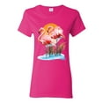 thumbnail image 1 of Wild Bobby, Flamingo Love Print, Animal Lover, Women Graphic Tee, Fuschia, X-Large, 1 of 4