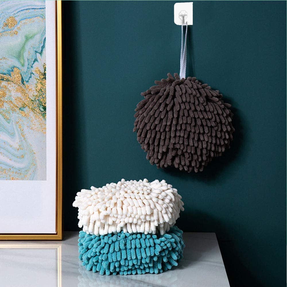 Abcty Soft Absorbent Chenille Hand Towels Ball(6.7'),Quick Dry