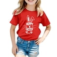 thumbnail image 3 of Bobifish Girls T-Shirts Cute Easter Short Sleeve Stylish Graphic Design Lightweight Breathable Round Neck Casual Kids Pullover Tees, 3 of 3