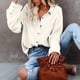 thumbnail image 4 of Pntutb moda mujer Casual cuello vuelto manga larga suelta sin capucha prendas de vestir camiseta otoño blusa tops Pntutb Pntutb-6225, 4 of 9