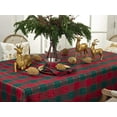 thumbnail image 4 of Fennco Styles Royal de NoÃ«l Collection Classic Plaid Jacquard Tablecloth â€“ Red Green Tablecloth for Christmas Banquets, Family Gathering, Special Events and Home DÃ©cor, 4 of 12