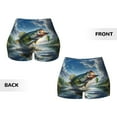 thumbnail image 5 of Yiaed Largemouth Bass Jumping Out of The Water Print Women's Athletic Shorts Running Shorts Sporty Short High Waisted Elastic Workout Shorts for Yoga Gym Running & Sports -Medium, 5 of 7