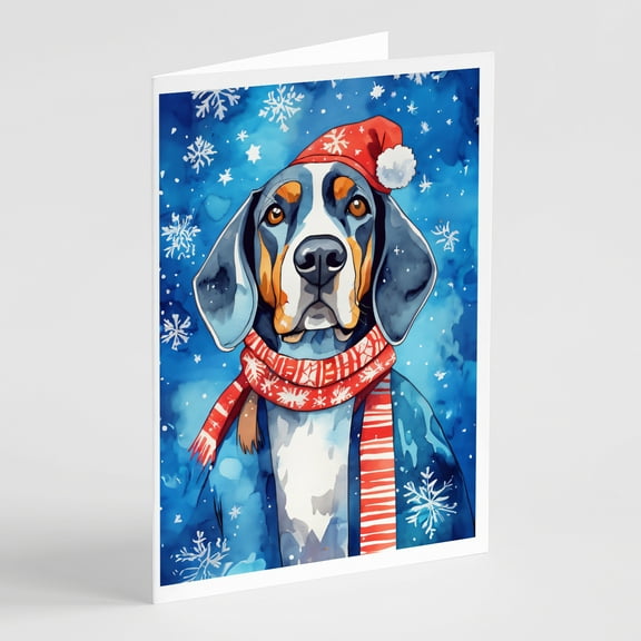 Black and Tan Coonhound Christmas Greeting Cards Pack of 8 7 in x 5 in