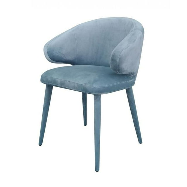 HomeRoots 472269 Blue Gray Fabric Wrapped Dining Chair