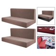 thumbnail image 6 of AMLESO 4Pcs Camper Cushion Covers RV Seat Covers Comfort Breathable Bench Covers RV Stretch Sofa Seat Slipcovers Furniture Protector Light Coffee, 6 of 10