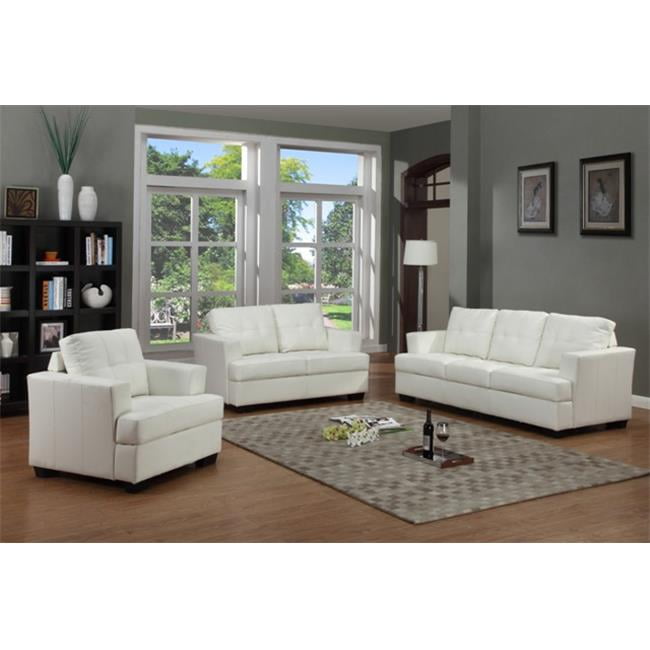 Beverly Fine Furniture Deliah Minimalist Bonded Leather Living Room