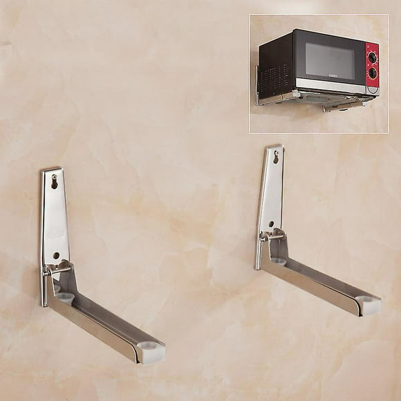 Microwave Stand with Adjustable Arm, Steel Wall Mounted Microwave Shelf