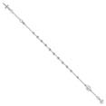 thumbnail image 5 of 14k White Gold Diamond Cut Cross Chain Bracelet for Women, 5 of 8