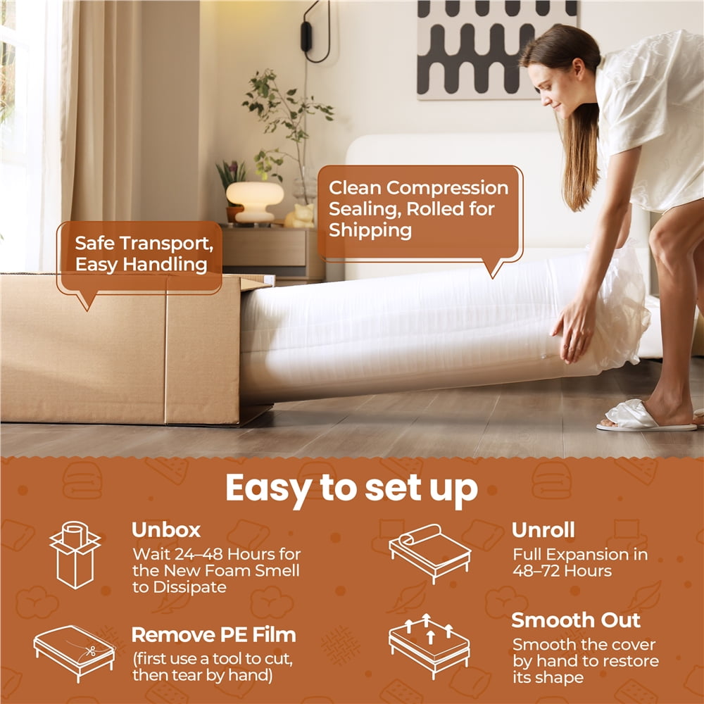 Yaheetech 8" Full Size Cooling Gel Memory Foam Mattress Medium Firm with Green Tea Scent